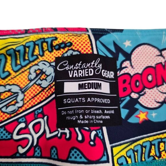 Constantly Varied Gear Knockout Leggings Women's Medium Blue Comic Squat - Picture 4 of 5